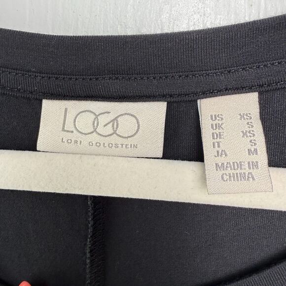 QVC LOGO Linens by Lori Goldstein Knit Dress with Crochet Womens XS Black - Picture 5 of 11